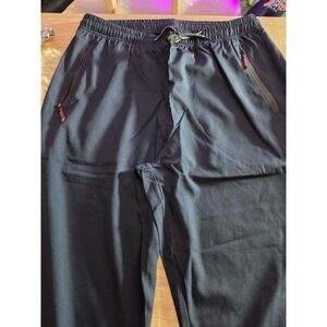 Unbranded Mens Athletic Jogger Pants Navy‎ Blue Zipper Pockets Size M